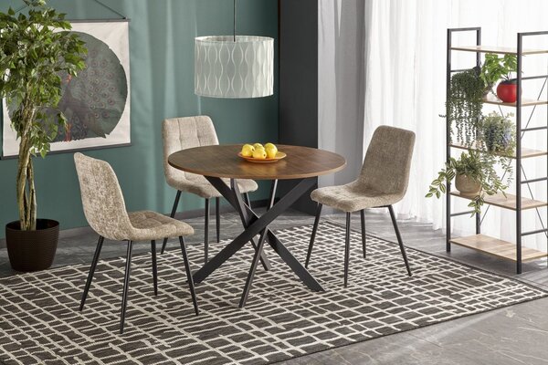 Tavolo rotondo Edgar noce/nero ø100/h76 cm