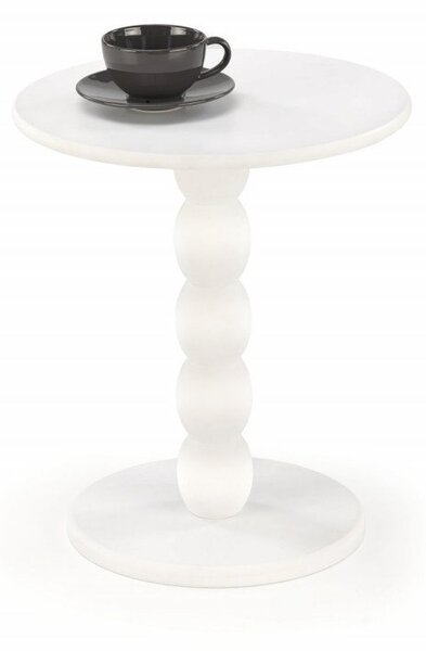 Tavolino da caffè rotondo Cirilla in bianco - ø40/h47 cm