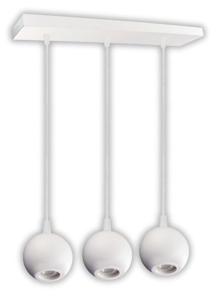 ENOVALITE LED lampada a sospensione GLOBE, attacco GU10, IP20, Ø10cm, 3 fiamme, bianco