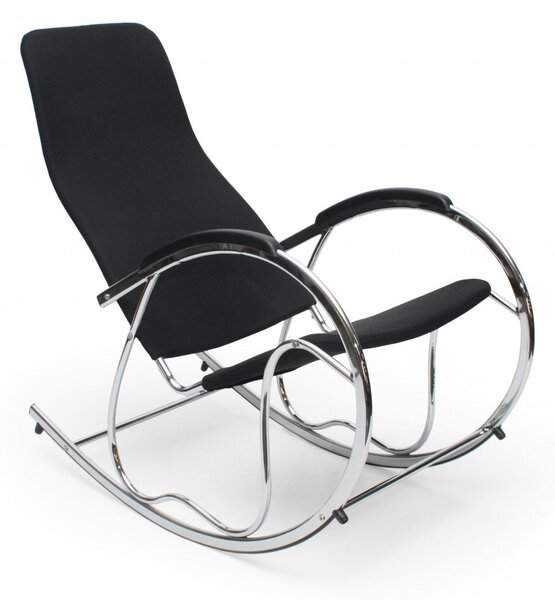Poltrona a dondolo Ben 2 in nero/argento - H99 cm