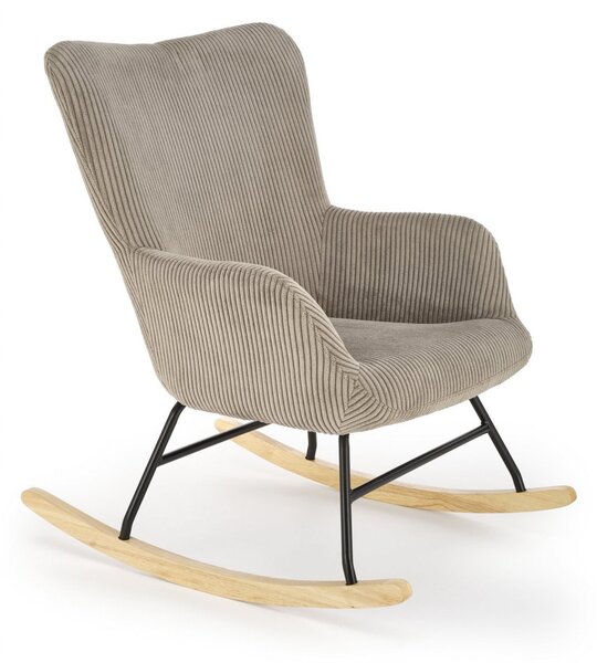Poltrona a dondolo Belmiro in velluto grigio - H92 cm