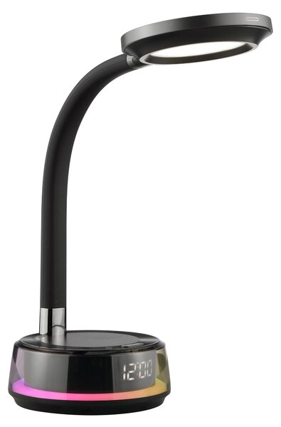 Brilliant G60216/06 Moonglow Lampada da scrivania in plastica nera con LED integrato