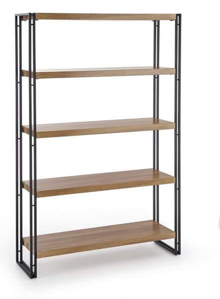 Scaffale Bolivar REG2 in rovere dorato/nero - H155 cm