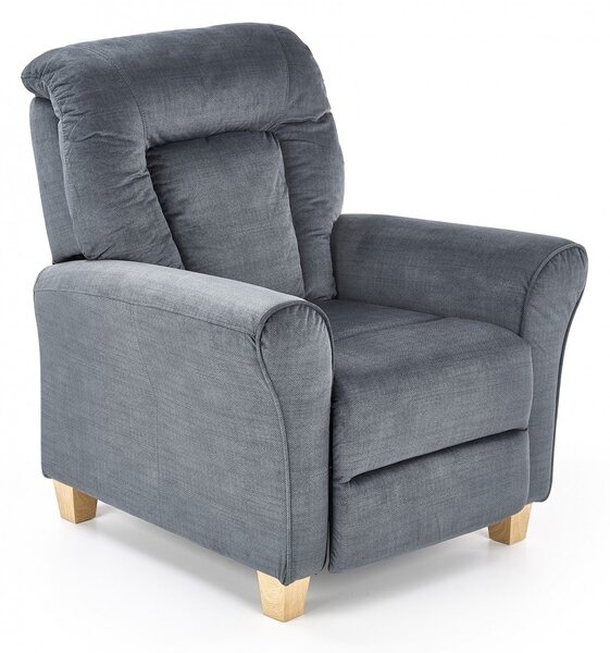 Poltrona reclinabile Bard in tessuto grigio - H102 cm