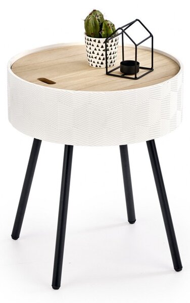 Tavolino da caffè Aura in bianco - ø38/h45 cm