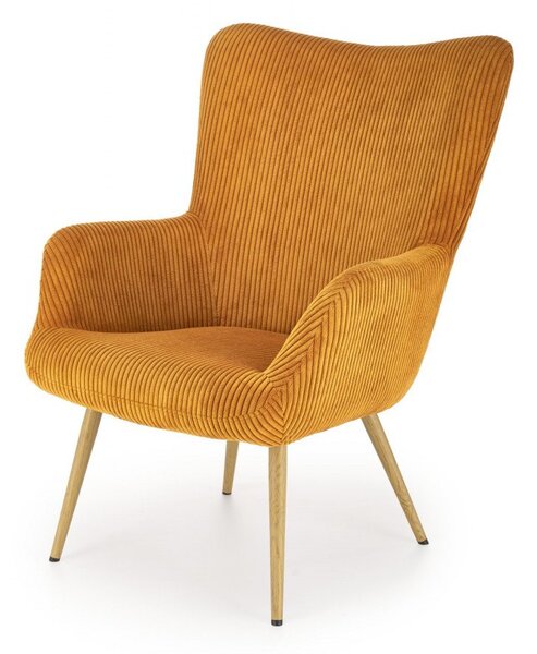 Poltrona Amaro in velluto senape H97 cm