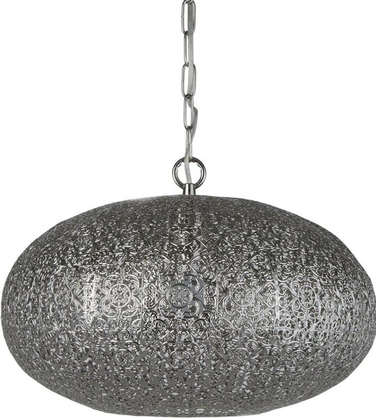 Lampada a sospensione in metallo Ø 39 cm rotondo H: max. 120 cm nichel lucido E27