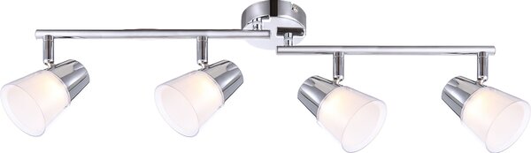 Lampada a sospensione Globo Tieka, cromata, con 4 LED; codice prodotto: 56185-4