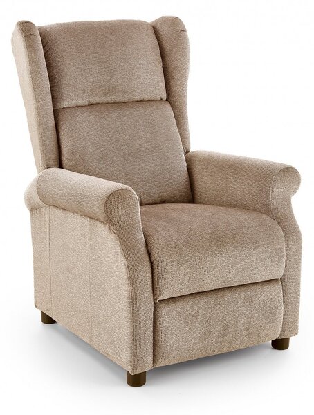 Poltrona reclinabile Agustin in tessuto beige - H107 cm