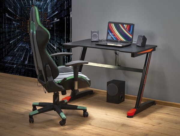 Scrivania B40 in nero/rosso - L100 cm