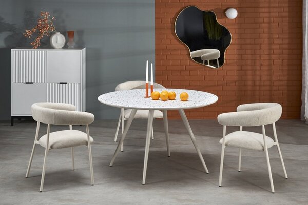 Tavolo rotondo Aramis terrazzo/bianco - ø120/h76 cm