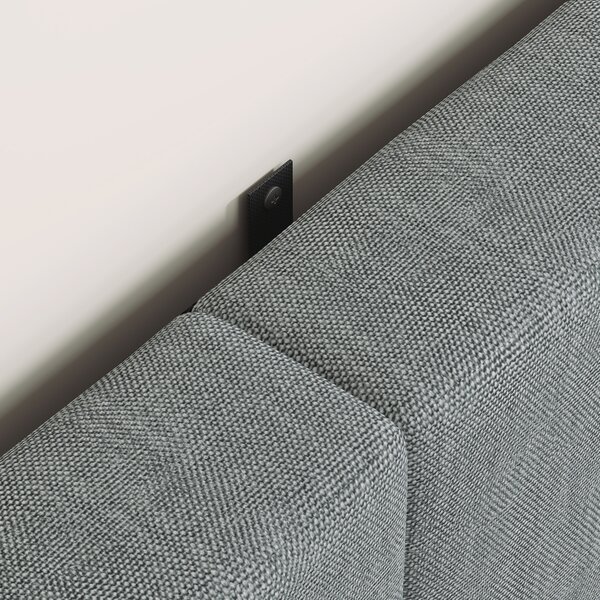 HOMCOM Testiera regolabile 3 livelli, imbottita con piedini in metallo, effetto lino 160x10x106/116/126 cm Grigio | Aosom Italy