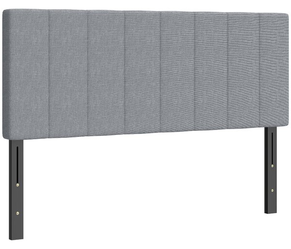 HOMCOM Testiera regolabile 3 livelli, imbottita con piedini in metallo, effetto lino 160x10x106/116/126 cm Grigio | Aosom Italy
