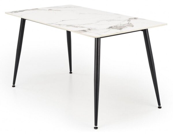Tavolo Emilio L140 effetto marmo bianco/nero