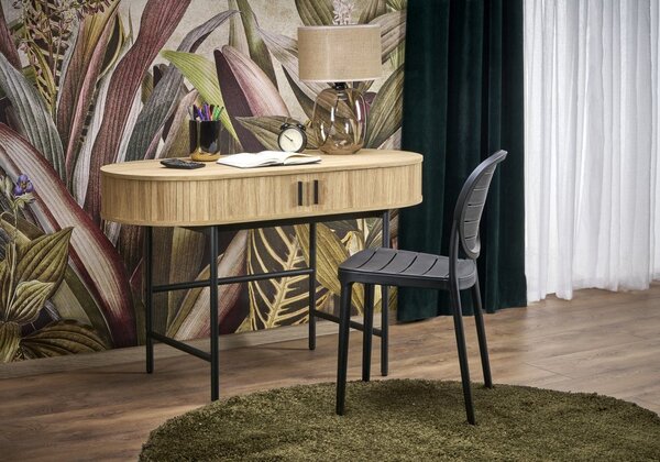 Scrivania B51 in legno naturale/nero