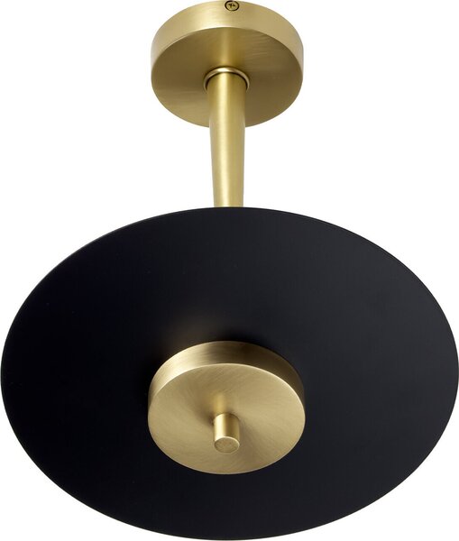 Plafoniera LED in ottone massiccio in ghisa D: 23 cm rotonda in bronzo luce nera bianco caldo 2700 K 1150 lm
