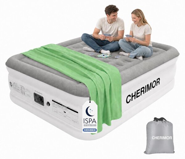 Materasso gonfiabile, dimensioni 203x152x51 cm, con pompa, portata massima 363 kg