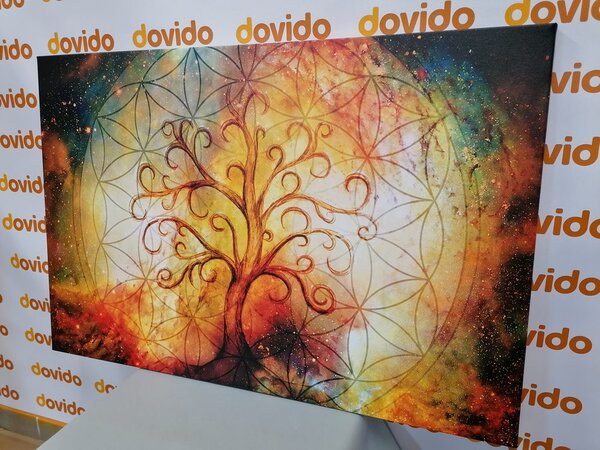 Stampa su tela – Albero con fiore della vita
