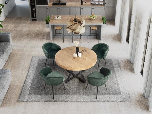 Set Mercy tavolo allungabile L120-160 cm + 4 sedie K430 verde/nero