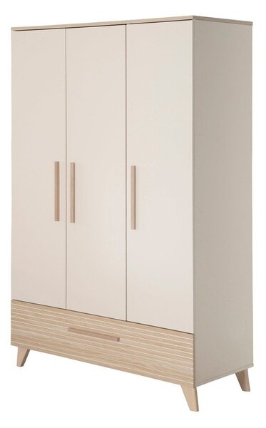 Armadio per bambini color crema/di colore naturale con effetto rovere 118x190x52 cm Sidney – Roba
