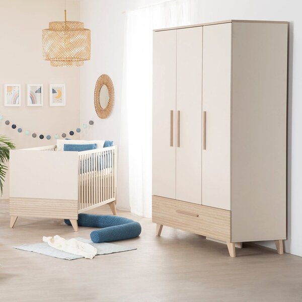 Armadio per bambini color crema/di colore naturale con effetto rovere 118x190x52 cm Sidney – Roba