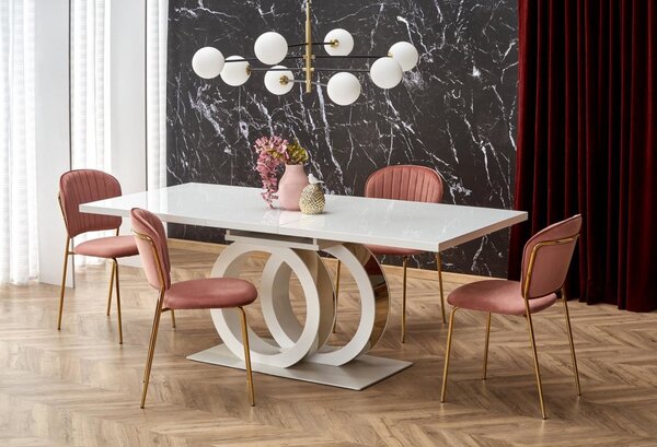 Set Galardo tavolo pieghevole Galardo + 6 sedie K499 velluto rosa