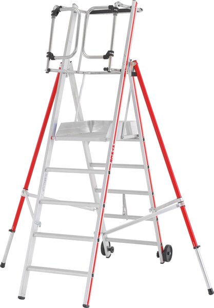Scala a piattaforma Hymer Protect con porta di sicurezza a chiusura automatica, 8 pioli