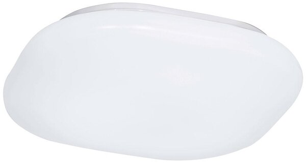 Plafoniera LED, acciaio bianco, quadrata, P 35 cm
