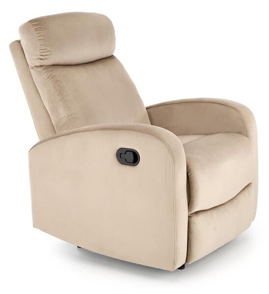 Poltrona reclinabile Wonder in velluto beige - H98 cm