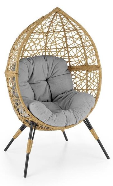 Poltrona da giardino Oskar in rattan/grigio