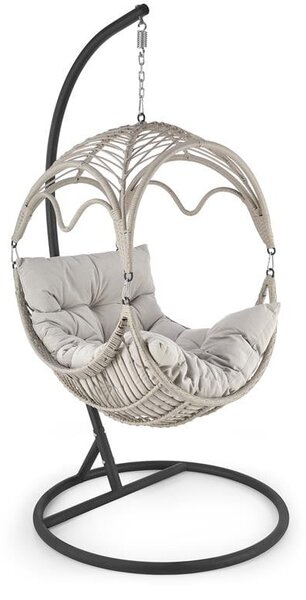 Poltrona sospesa Rasmus in rattan/grigio
