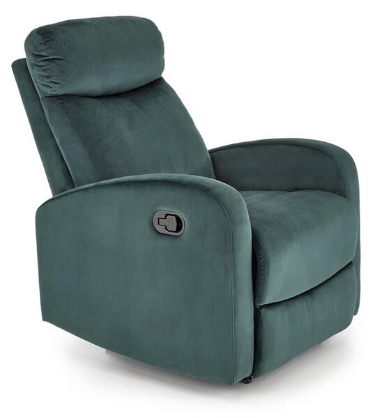 Poltrona reclinabile Wonder in velluto verde - H98 cm