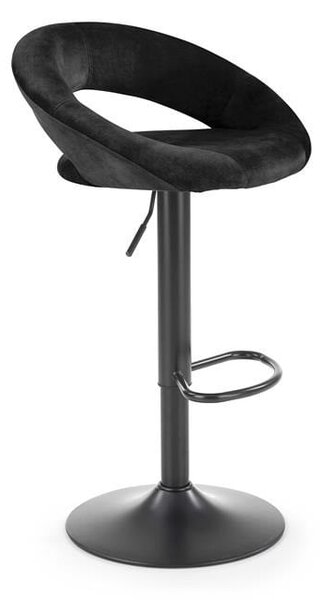 Sgabello da bar H-102 in velluto nero