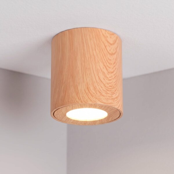 BRILAGI -Luce Spot da bagno MIA 1xGU10/30W/230V 84x80 mm decorazioni in rovere IP44