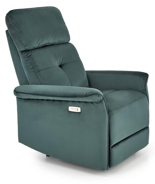 Poltrona reclinabile Semir in velluto verde - H108 cm