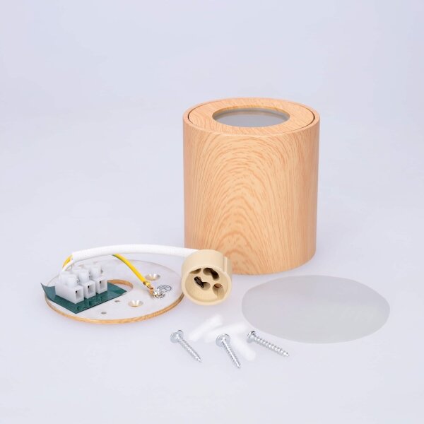 BRILAGI -Luce Spot da bagno MIA 1xGU10/30W/230V 84x80 mm decorazioni in rovere IP44