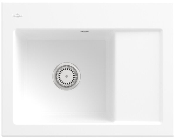 Lavello da cucina Villeroy&Boch, lavello da cucina Subway 45 Compact Stone White 650x510mm, larghezza base 45cm