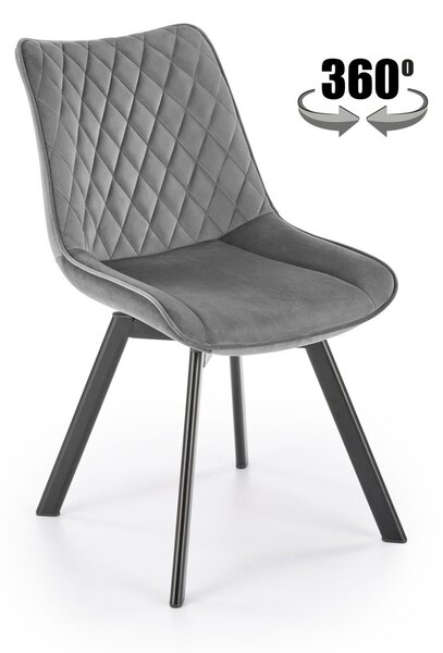 Sedia K520 grigio velluto