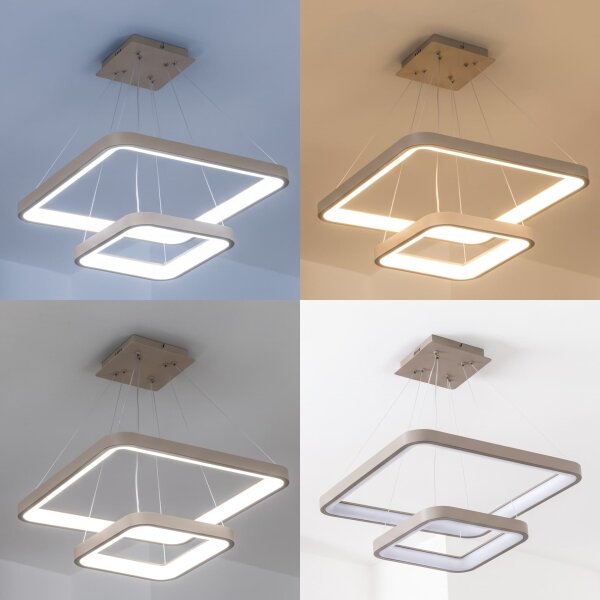 BRILAGI - lampadario LED dimmerabile a sospensione su cavo FALCON SLIM LED/78W/230V beige + telecomando