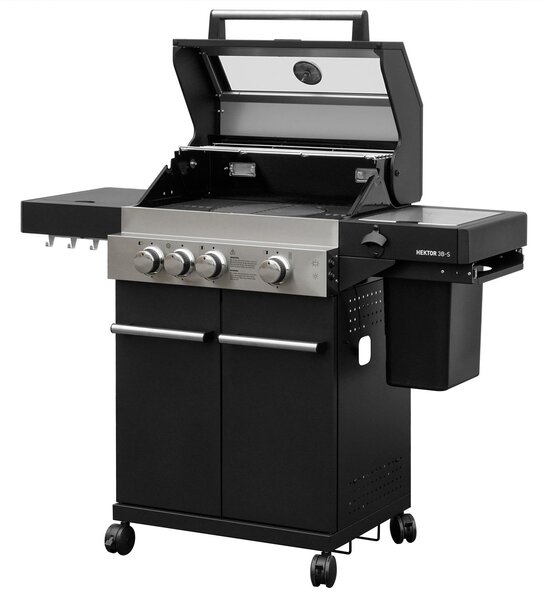 Stazione barbecue a gas Feuergott Hektor 3B-S con copertura inclusa