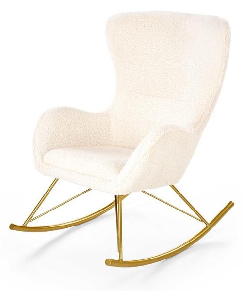 Poltrona a dondolo Liberto crema/oro - H106 cm