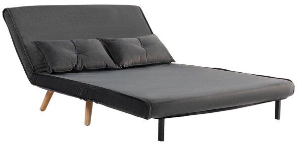 HOMCOM Divano Letto a Due Posti, Divano Letto, Divano Trasformabile in Letto, Schienale Regolabile, Rivestimento in Tessuto, Telaio in Metallo, Grigio | Aosom Italy