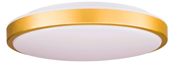 Plafoniera LED, acciaio, ottone, bianco, P 43 cm