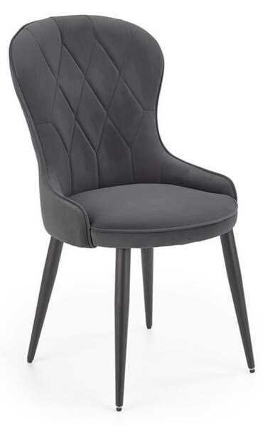 Sedia K366 grigio velluto