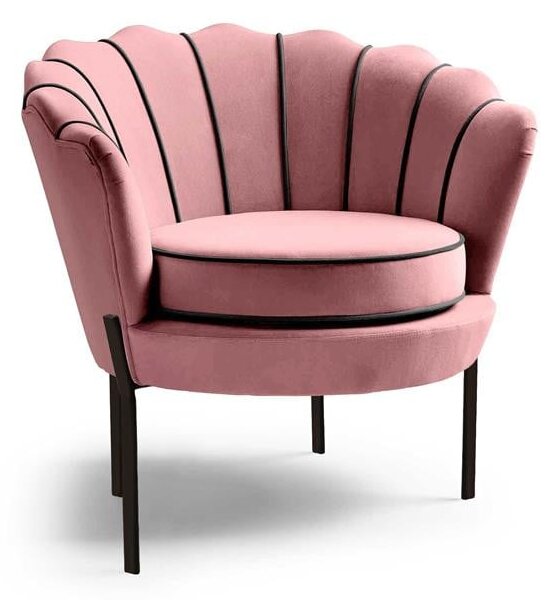 Poltrona imbottita Angelo in rosa