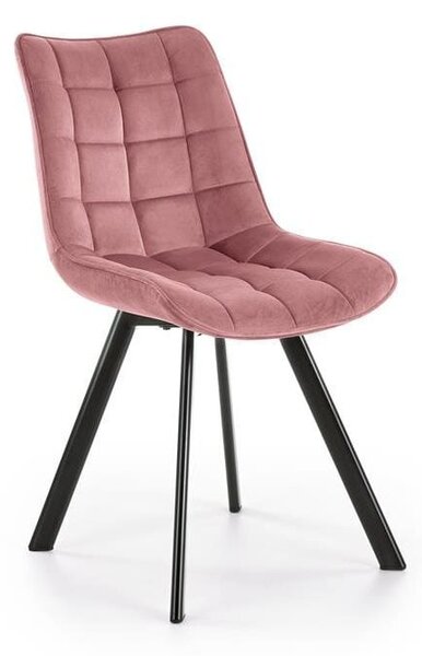 K332 sedia in velluto rosa