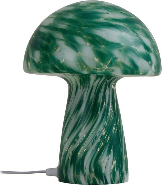 Lampada da tavolo Lindby Hubi, verde, vetro, Ø 22 cm, a forma di fungo