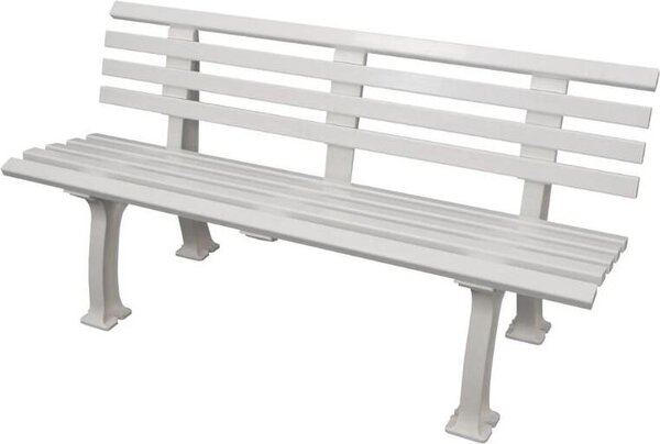 Panchina da giardino Antigua | 3 posti | Bianco | HxLxP 74x150x54cm | Plastica resistente agli agenti atmosferici e ai raggi UV | Panchina da parco Panchina da esterno Balcone da giardino Terrazza