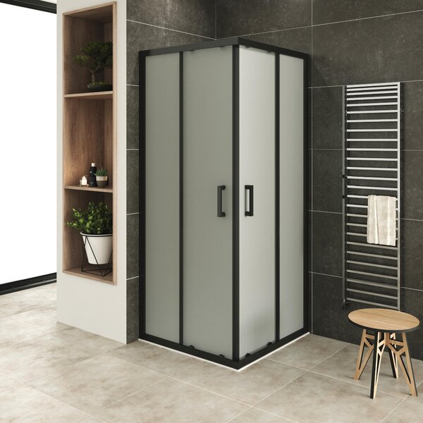 Cabina doccia i-flair ad ante scorrevoli 95x100x180 cm in vetro di sicurezza satinato da 6 mm - DK79