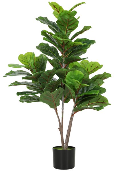 HOMCOM Fico Violino Artificiale 110cm Pianta Finta, Pianta Artificiale in Vaso, Regalo di Decorazione | Aosom Italy